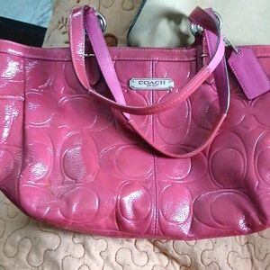 Coach Red Embossed Shoulder Bag Size 0S.